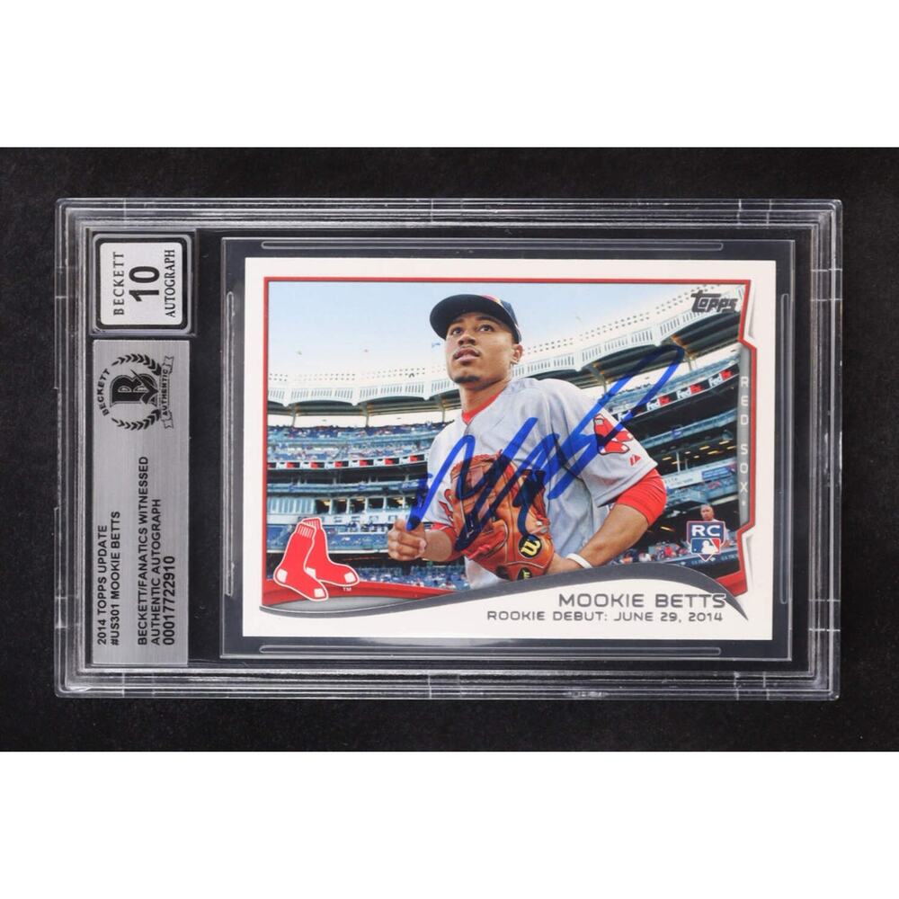 Mookie Betts Signed 2014 Topps Update #US301 RC (BGS | Autograph Graded BGS 10)